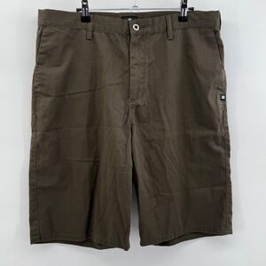 DC Shoe Co USA Mens Chino Shorts Olive Brown ADYWS00014 Size 36 Skateboarding